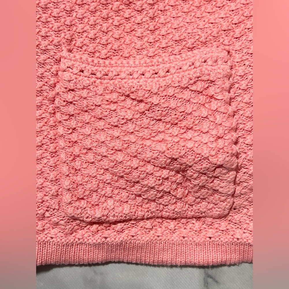 100% Cotton Salmon Pink APPLESEEDS PETITES Grandmacore Cardigan Small Petite - Picture 5 of 8